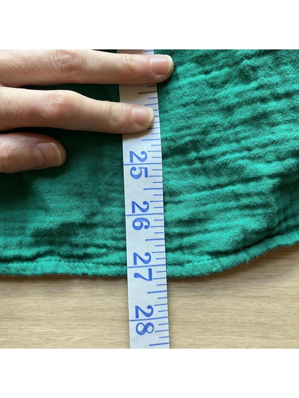 Fairy Cottage Boho Kelly Green Gauzy Drop Waist Pockets Cotton Midi Sundress XS - Picture 6 of 6